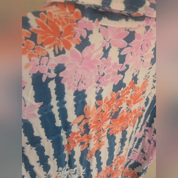 Ruby Rd. Blouse with Pink and Orange Floral Accents - Picture 8 of 9